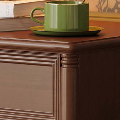 Contemporary Cube Wood 3-Drawer Nightstand