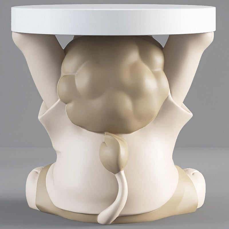 Lion Resin Round Side Table