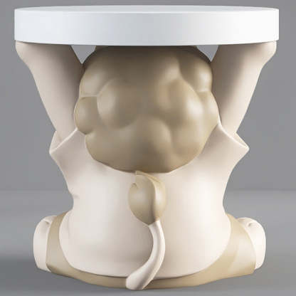 Lion Resin Round Side Table