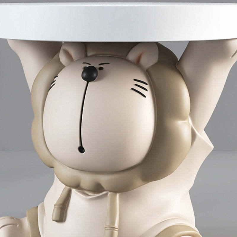 Lion Resin Round Side Table