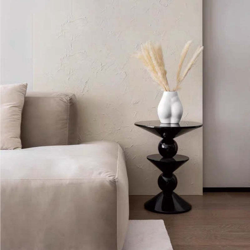 Nordic FRP Geometric Round Side Table