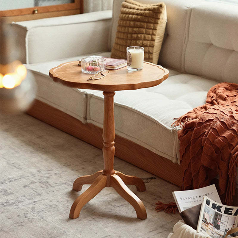 Japanese Cherry Wood Flower Coffee Table