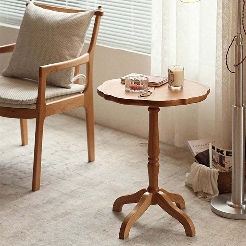 Japanese Cherry Wood Flower Coffee Table
