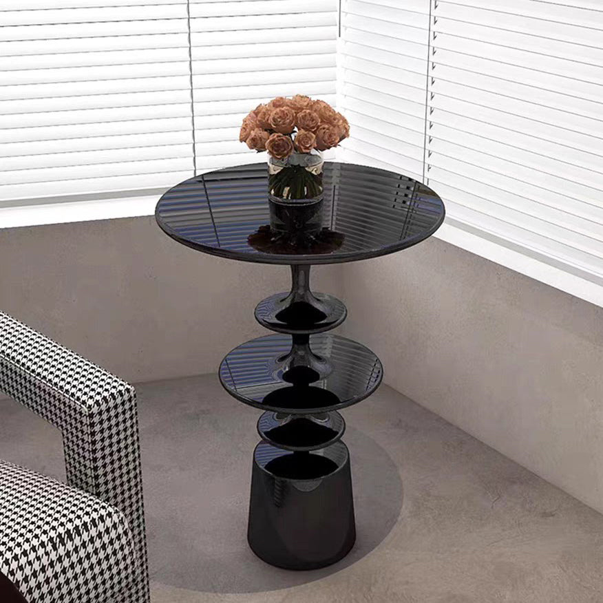 Nordic Round-Top Side Table — Black