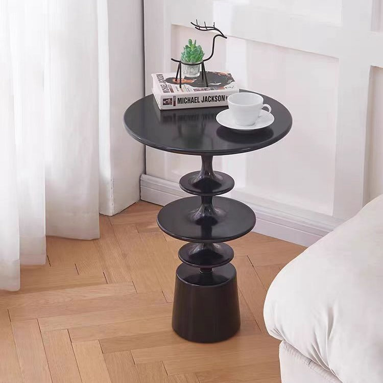 Nordic Round-Top Side Table — White