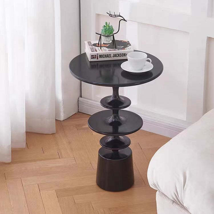 Nordic Round-Top Side Table — White