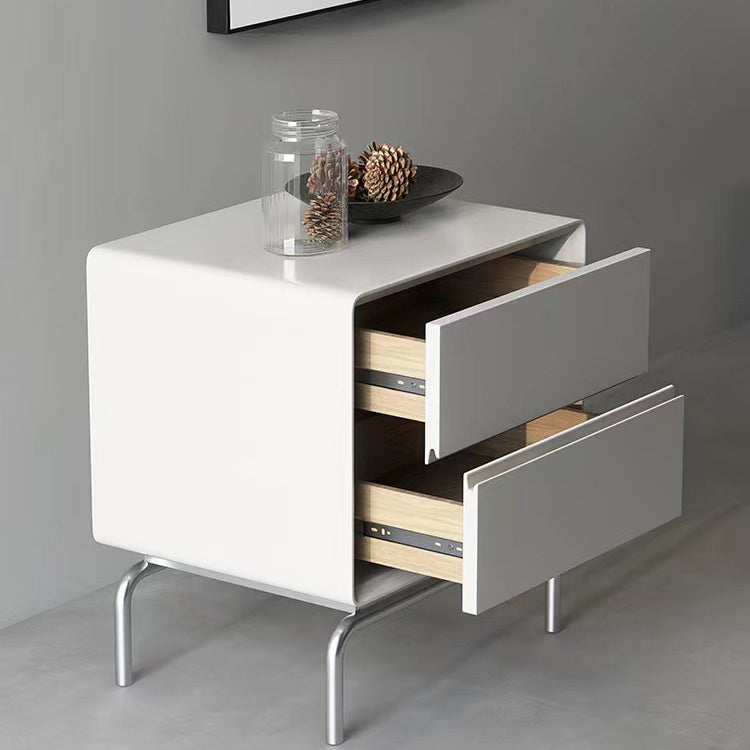 Luxury Cube Wood Nightstand 2-Drawer