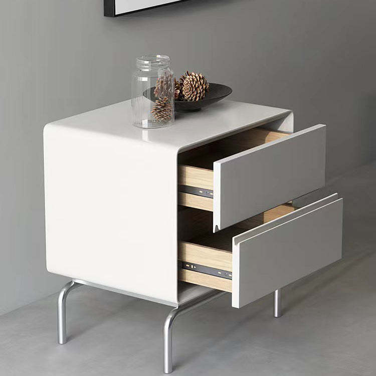 Luxury Cube Wood Nightstand 2-Drawer