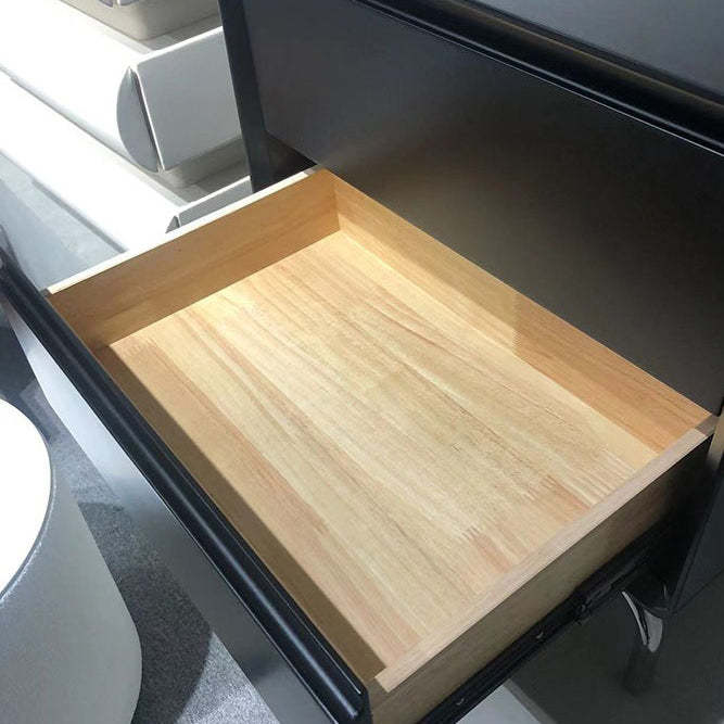 Luxury Cube Wood Nightstand 2-Drawer