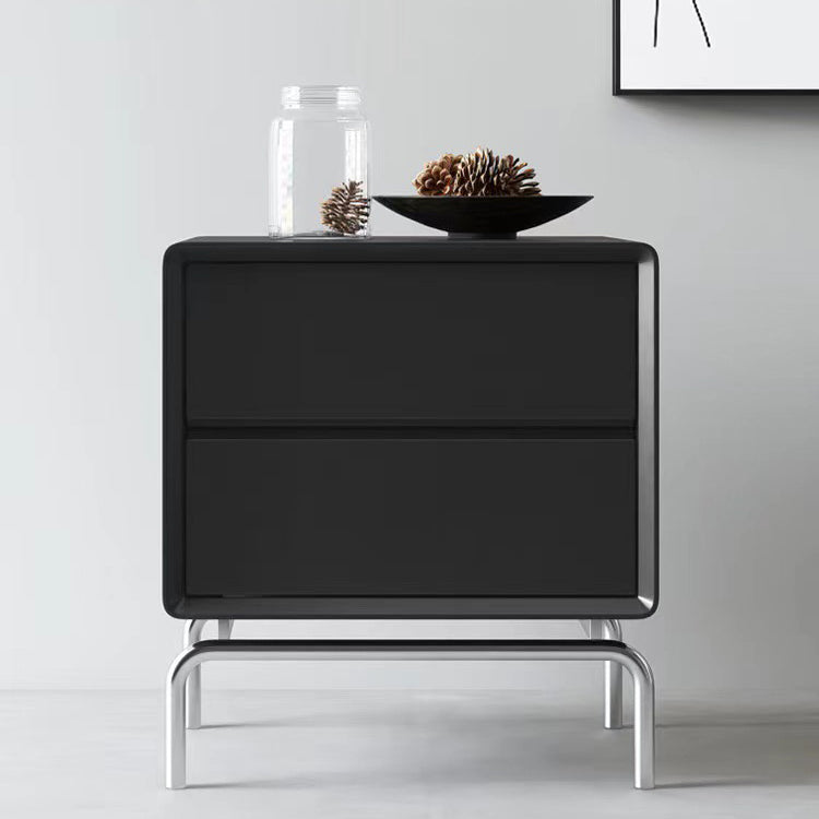 Luxury Cube Wood Nightstand 2-Drawer
