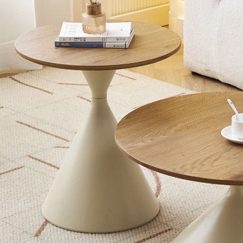 Nordic Wood Grain Steel Funnel Coffee Table