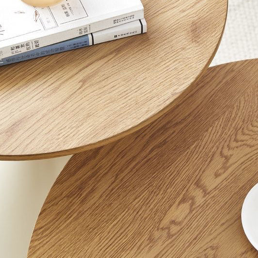 Nordic Wood Grain Steel Funnel Coffee Table