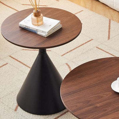 Nordic Wood Grain Steel Funnel Coffee Table