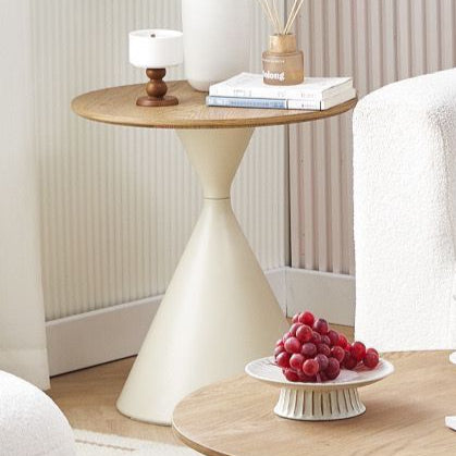 Nordic Wood Grain Steel Funnel Coffee Table