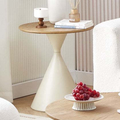 Nordic Wood Grain Steel Funnel Coffee Table