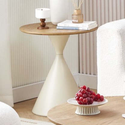 Nordic Wood Grain Steel Funnel Coffee Table