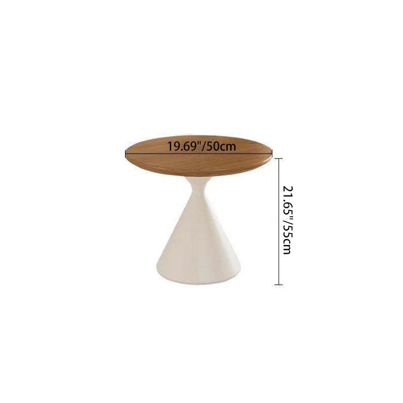 Nordic Wood Grain Steel Funnel Coffee Table