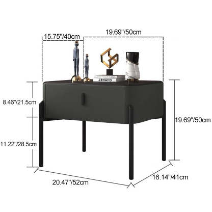 Contemporary Tempered Glass 1-Drawer Nightstand