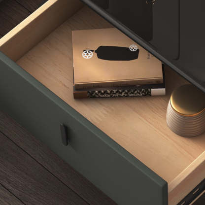 Contemporary Tempered Glass 1-Drawer Nightstand