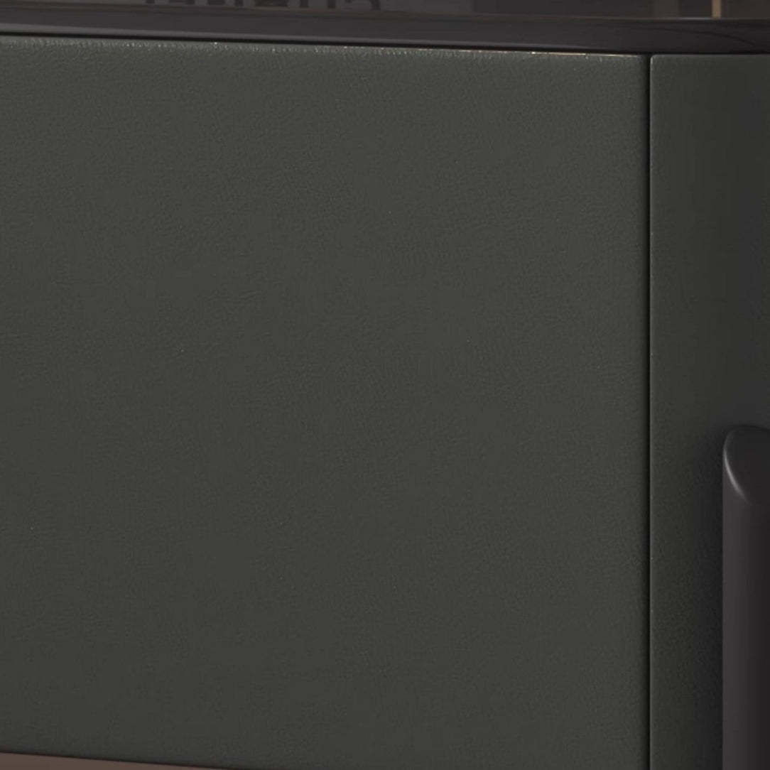 Contemporary Tempered Glass 1-Drawer Nightstand