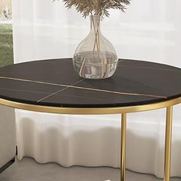 Sintered Stone Metal Side Table 2-Tier