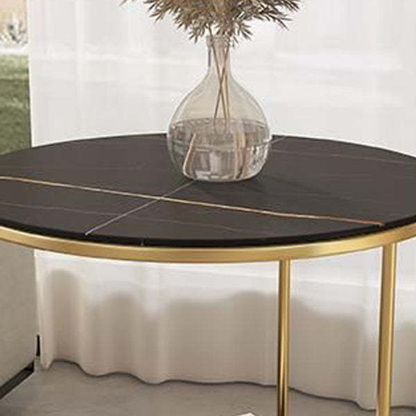 Sintered Stone Metal Side Table 2-Tier
