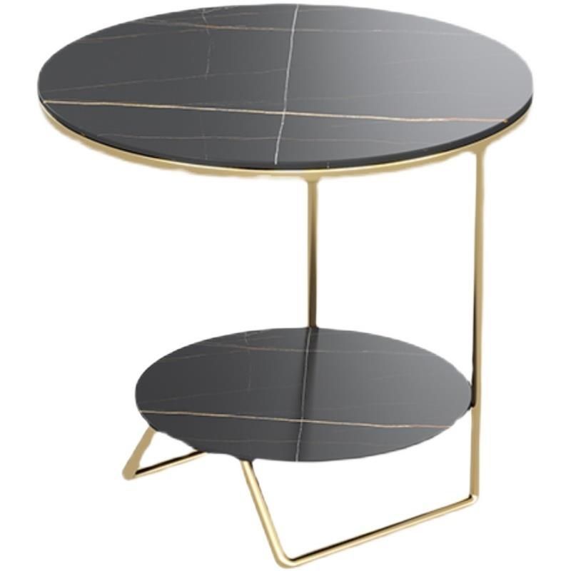 Sintered Stone Metal Side Table 2-Tier