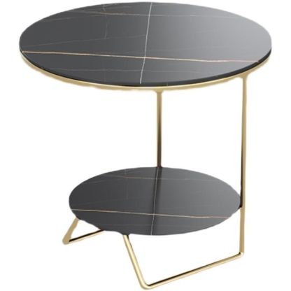 Sintered Stone Metal Side Table 2-Tier