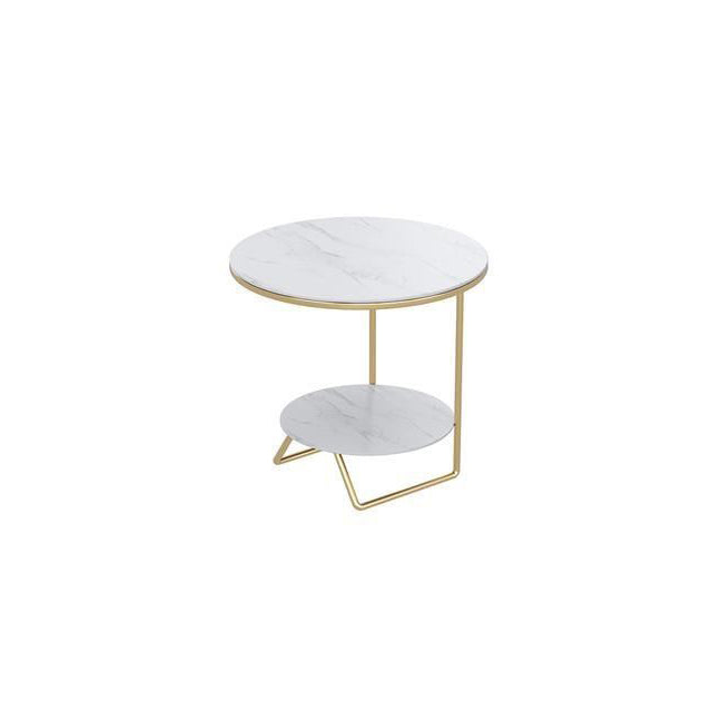 Sintered Stone Metal Side Table 2-Tier
