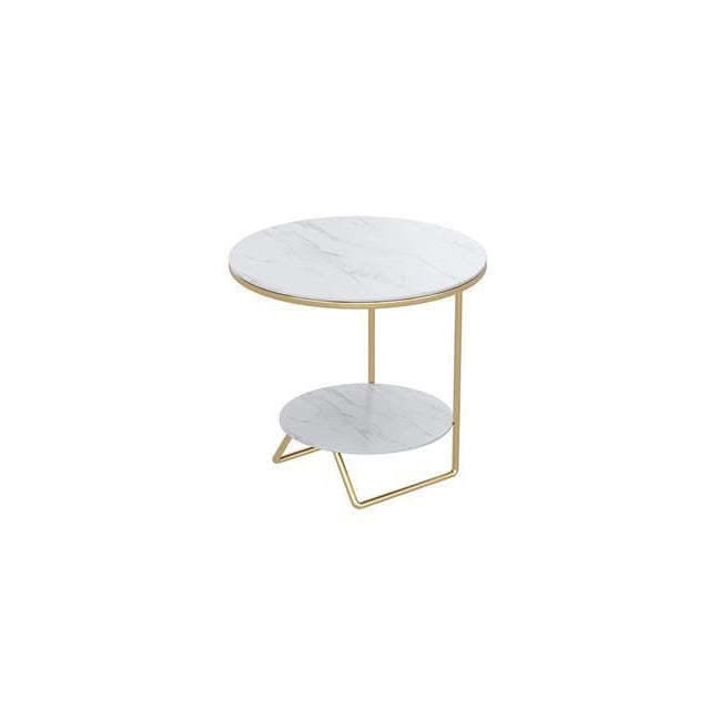 Sintered Stone Metal Side Table 2-Tier