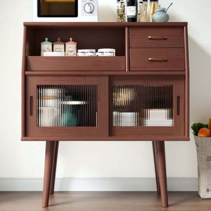 Japanese Wood Sideboard 2-Drawer