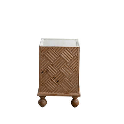 Rustic Engineered Wood Wood Side Table