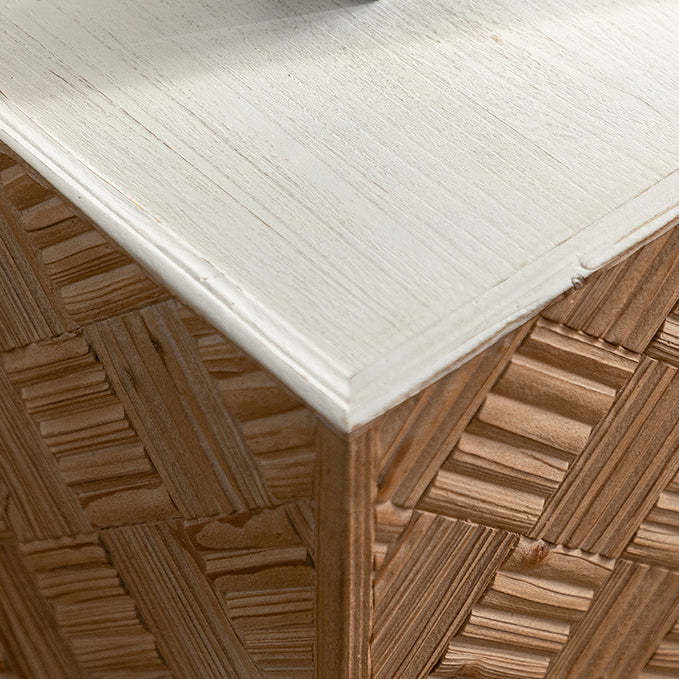 Rustic Engineered Wood Wood Side Table