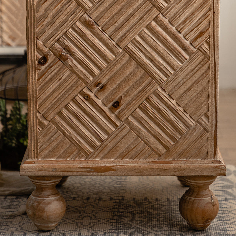 Rustic Engineered Wood Wood Side Table