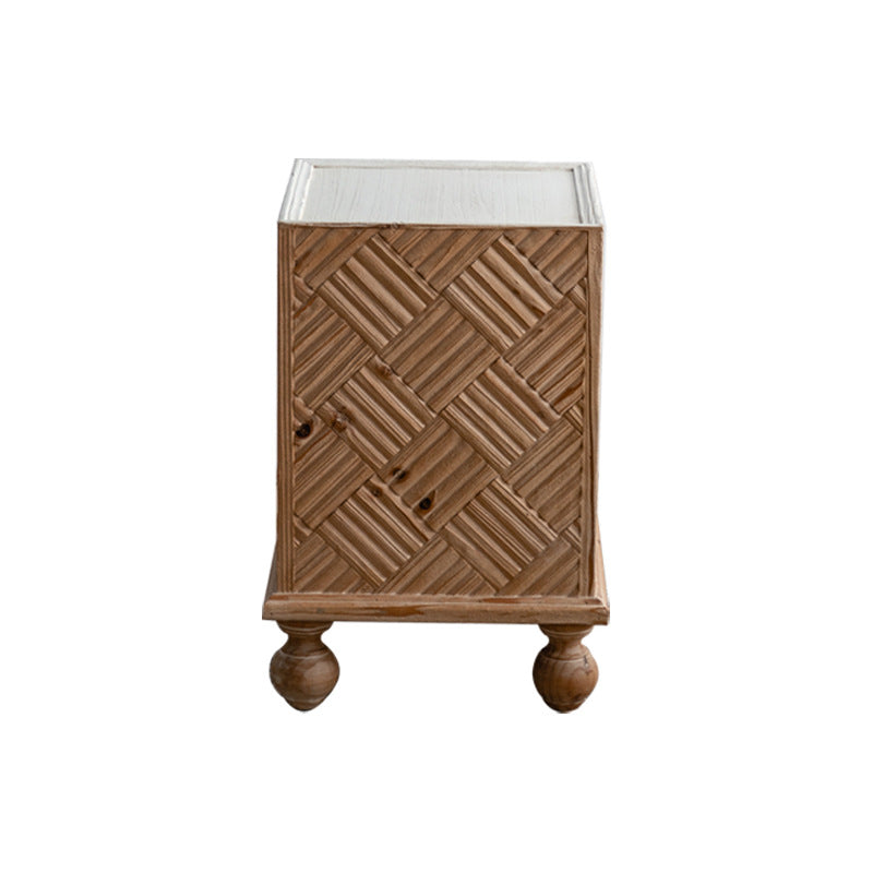 Rustic Engineered Wood Wood Side Table