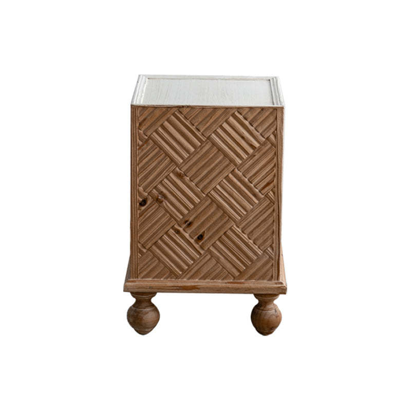 Rustic Engineered Wood Wood Side Table