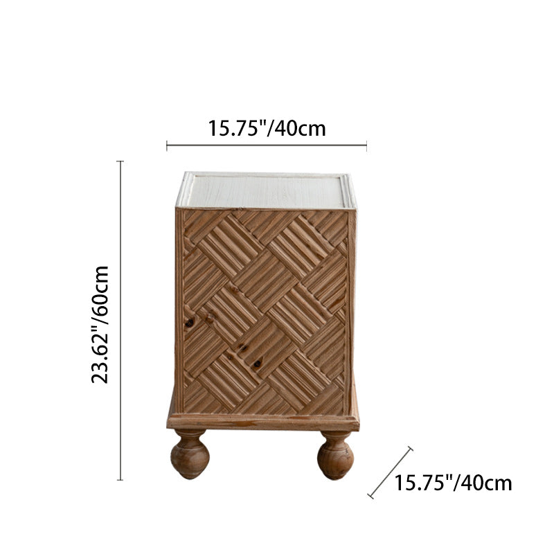 Rustic Engineered Wood Wood Side Table