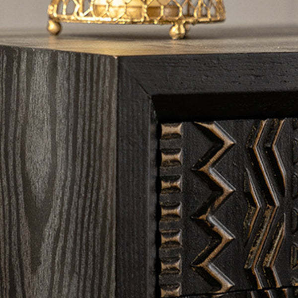 Farmhouse Carved Solid Wood Nightstand