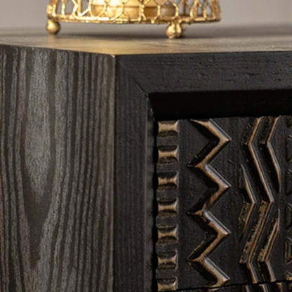 Farmhouse Carved Solid Wood Nightstand