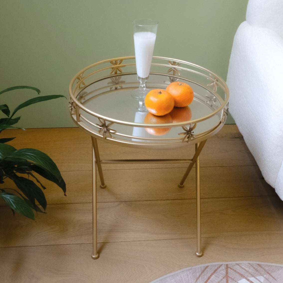 Luxury hollow geometry gold iron metal coffee tables