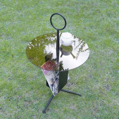 Nordic Glass Iron Tripod End Table