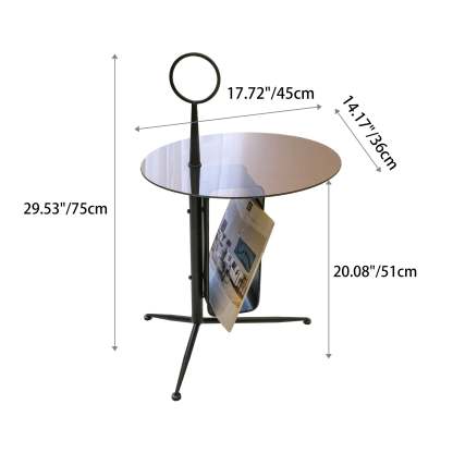 Nordic Glass Iron Tripod End Table