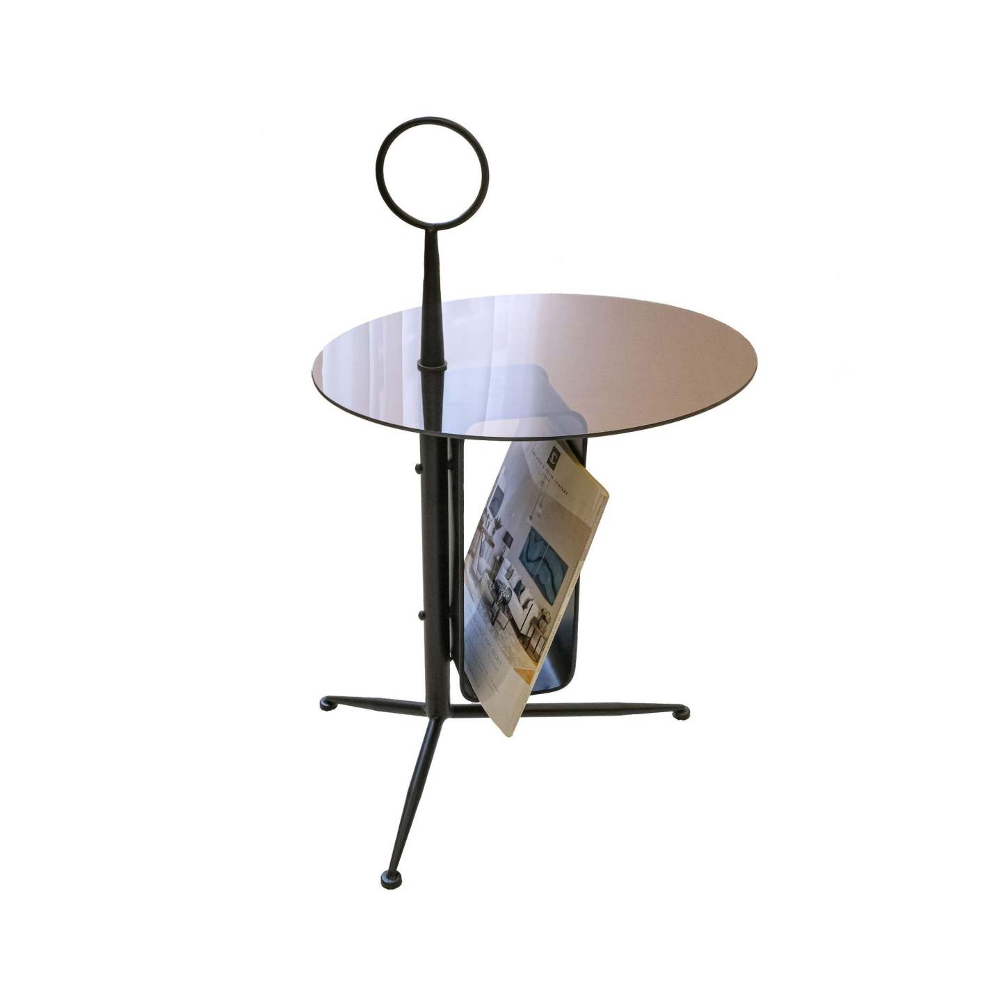Nordic Glass Iron Tripod End Table