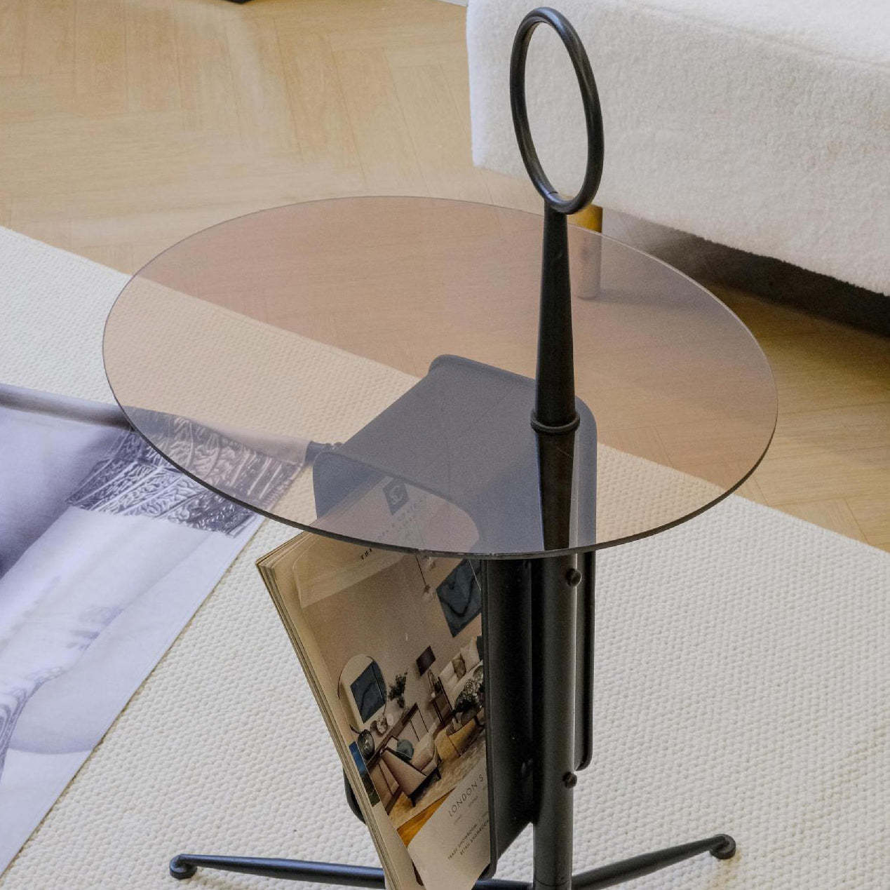 Nordic Glass Iron Tripod End Table