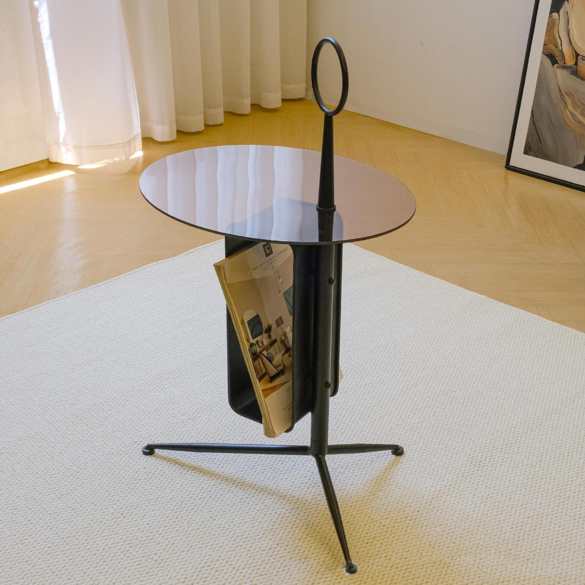 Nordic Glass Iron Tripod End Table
