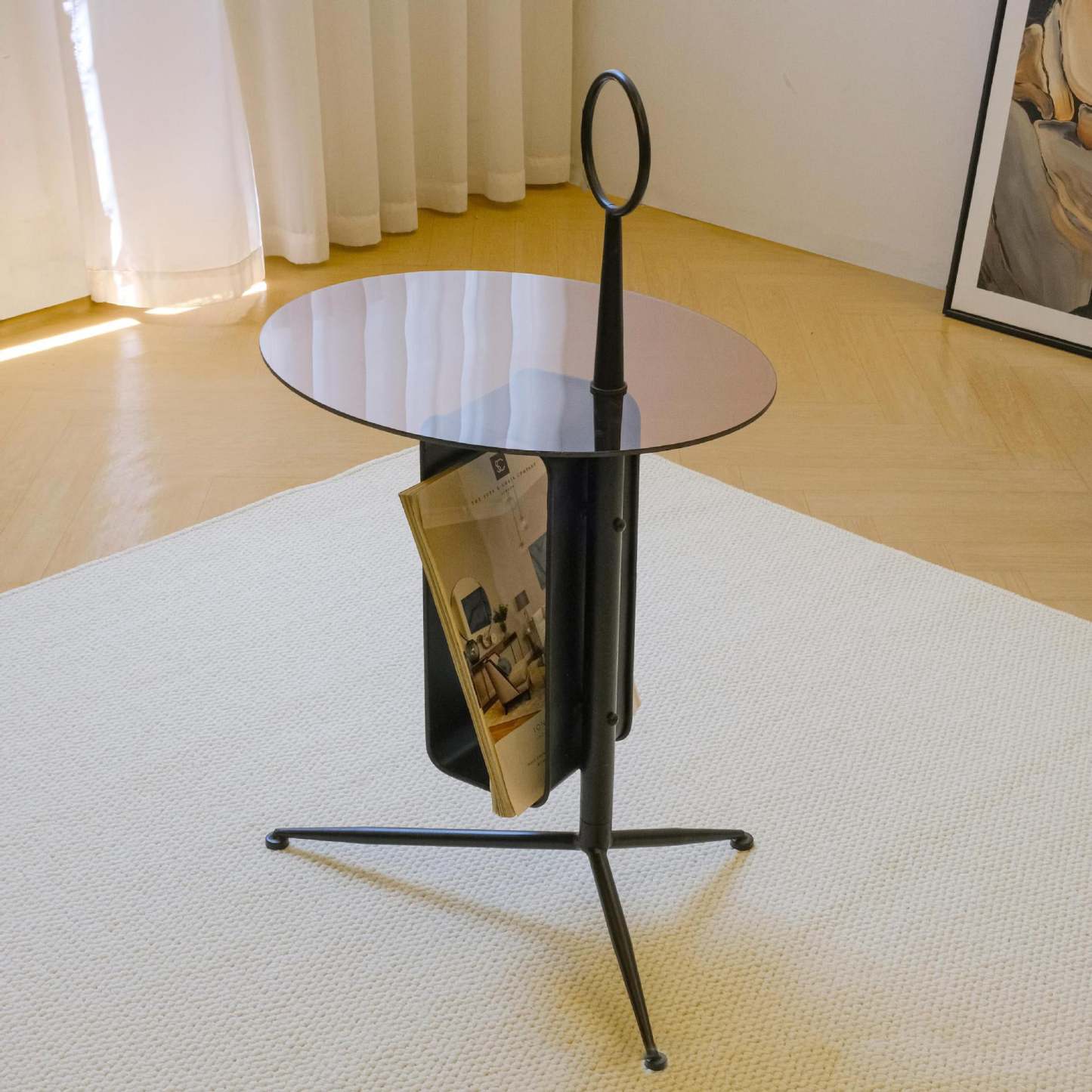 Nordic Glass Iron Tripod End Table