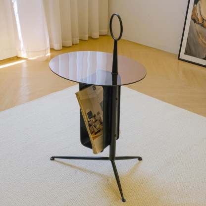 Nordic Glass Iron Tripod End Table
