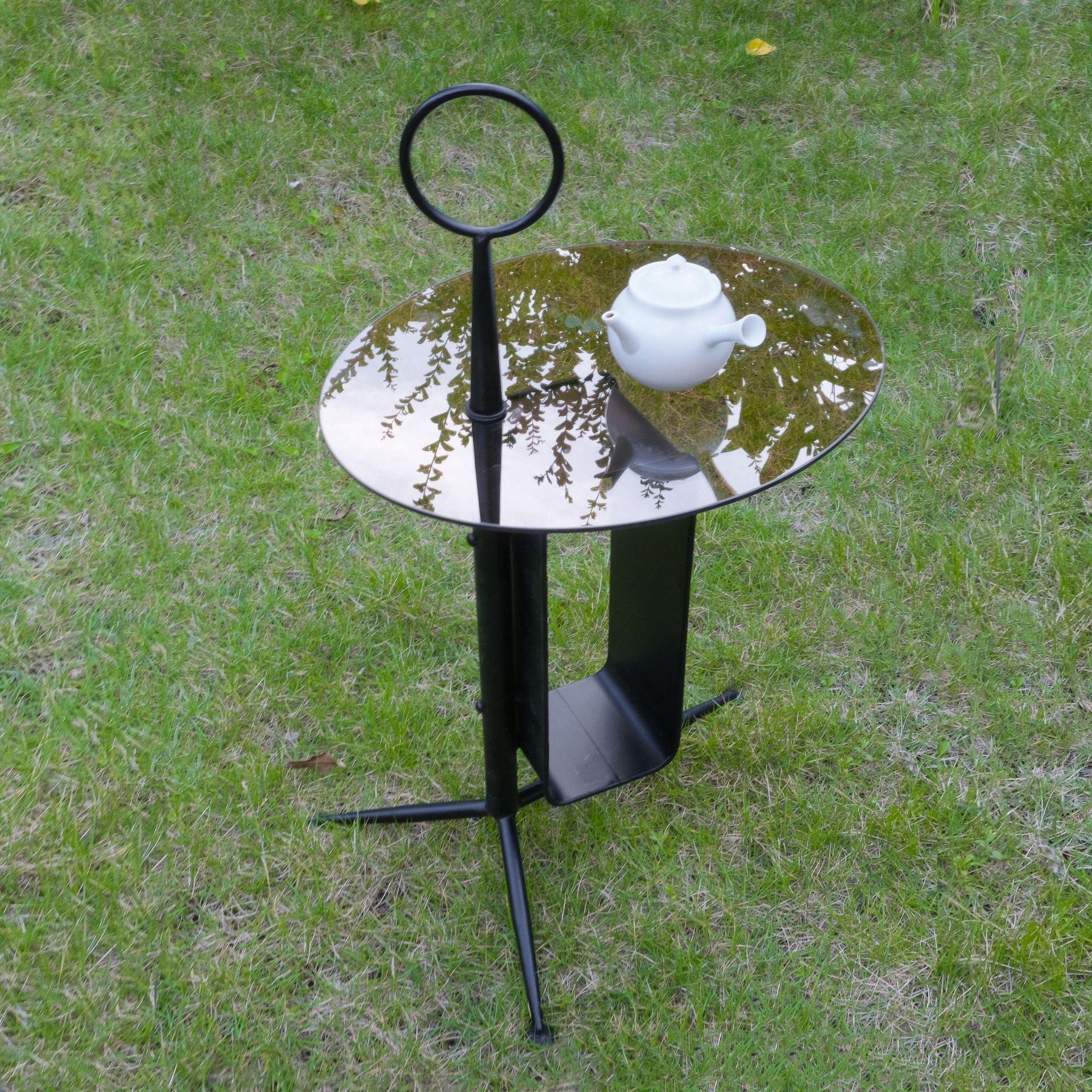 Nordic end tripod chrome iron glass metal end & side tables