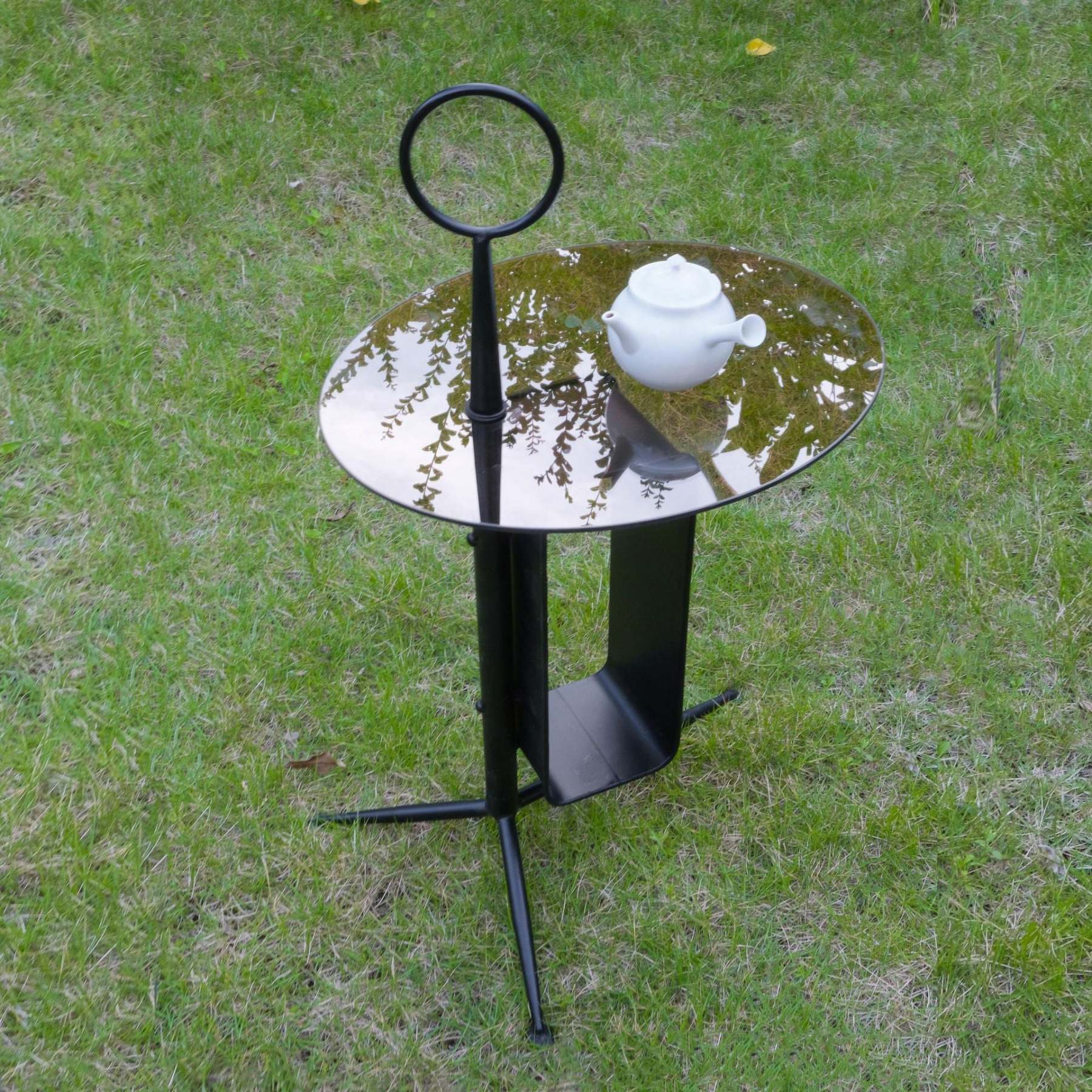 Nordic Glass Iron Tripod End Table