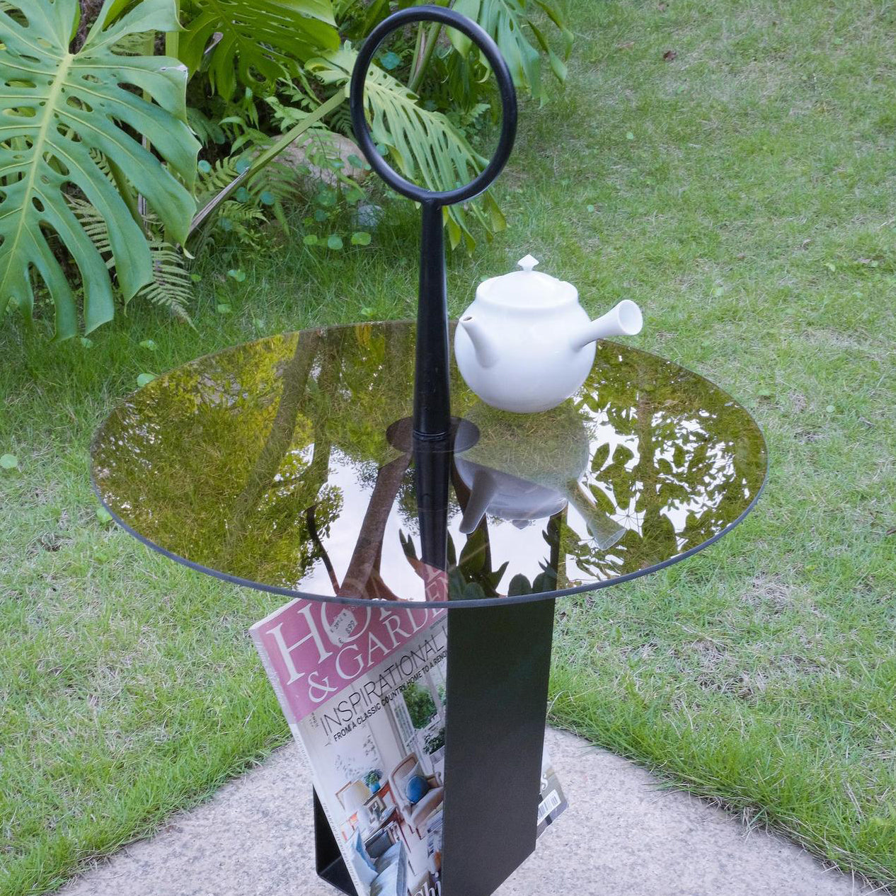 Nordic Glass Iron Tripod End Table
